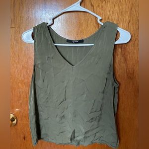 Quince washable silk tank top, sage, size M